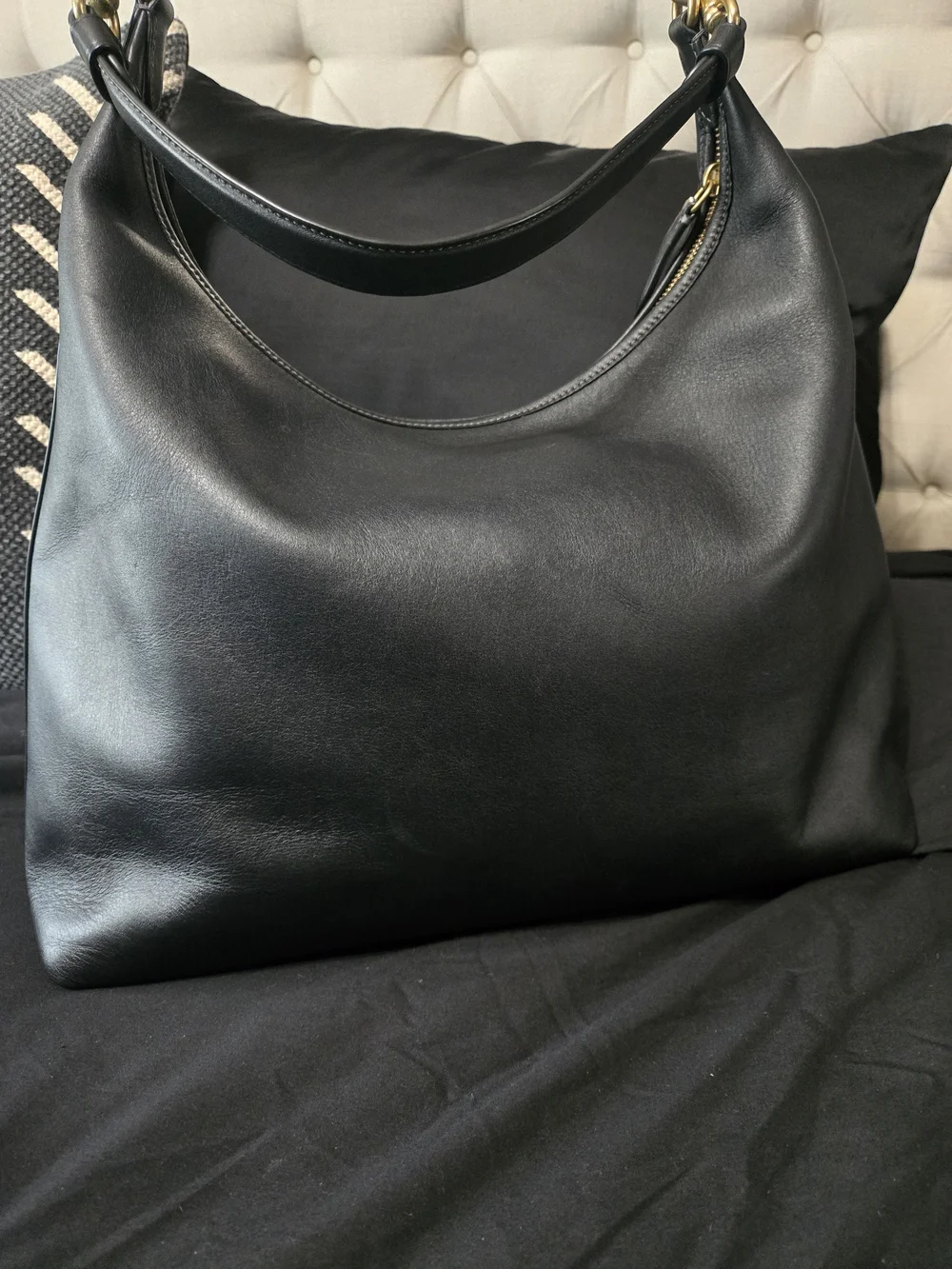 Coach Juliette 38 Black Leather Bag with Gold Hardware